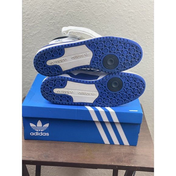 Adidas Forum Mid (Men’s Size 11.5) Retro Basketball Shoe White Blue FY6796 Used - Picture 7 of 8